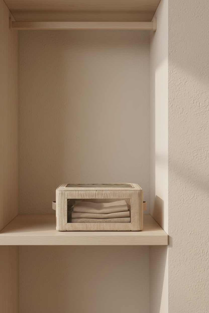 GabiG Storage Box S lifestyle — warm interior shelf